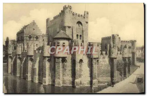 Cartes postales Gand Gent Chateau Des Comtes Vu Du Pont De La Decapitation