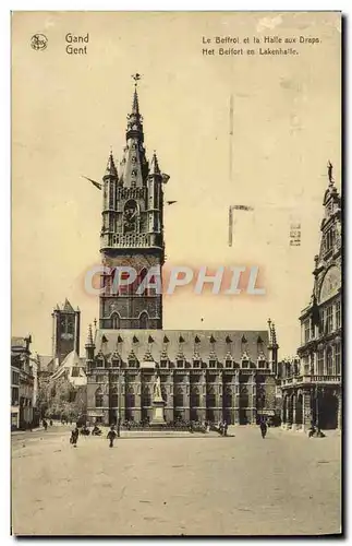 Ansichtskarte AK Gand Gent Le beffroi et la halle aux draps