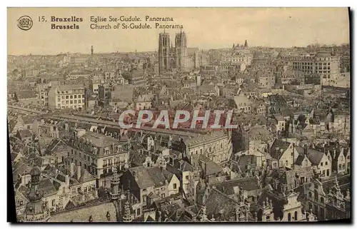 Cartes postales Bruxelles Eglise Ste Gudule Panorama