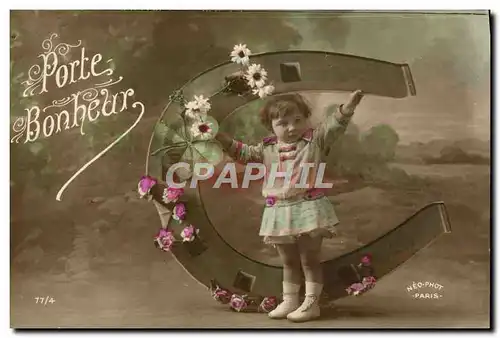 Cartes postales Fantaisie Enfant Fer a cheval