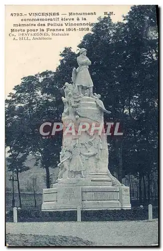 Ansichtskarte AK Vincennes Monument Poilus vincennois Militaria