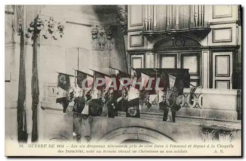 Cartes postales Les six drapeaux allemands Chapelle des Invalides Militaria Paris