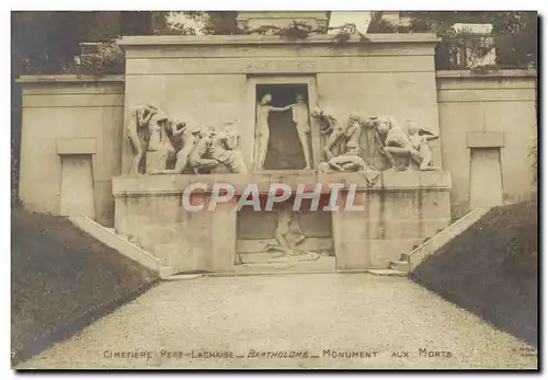 Cartes postales Paris Cimetiere du Pere Lachaise Bartholome Monument aux morts