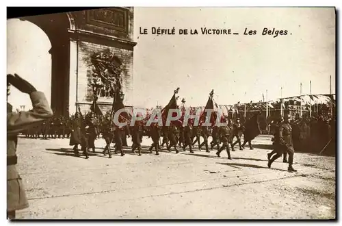 Cartes postales Paris Le defile de la victoire Les belges Militaria