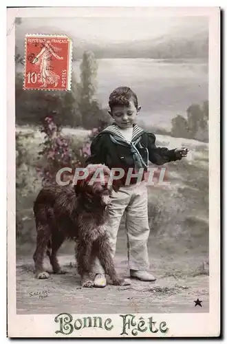 Cartes postales Fantaisie Enfant Chien