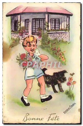 Cartes postales Fantaisie Enfant Chein