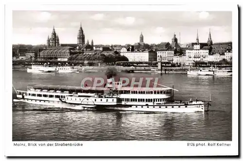 Cartes postales moderne Mainz Blick von der Strassenbrucke Bateau