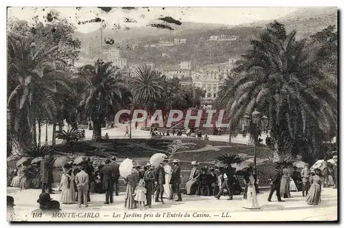 Cartes postales Monte Carlo Les Jardins Pris de L'Entree du Casino