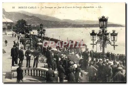 Cartes postales Monte Carlo Les Terrasses un Jour de Courses automobiles