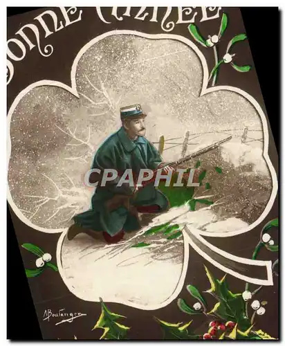 Cartes postales Bonne Annee Soldat Militaria