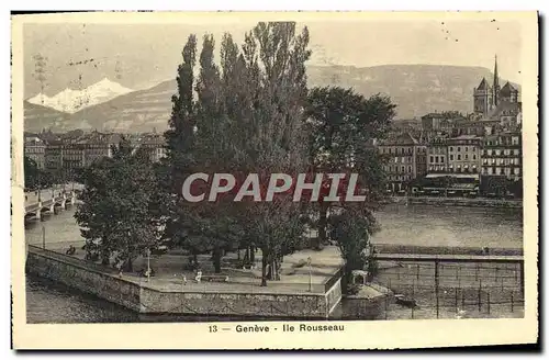 Cartes postales Geneve lle Rousseau