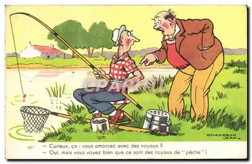 Cartes postales Curieux Vous Amorcez Peche Pecheur