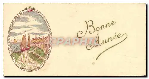 Cartes postales Fantaisie Bonne annee Bateau