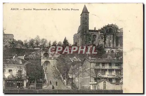 Cartes postales Auch Escalier Monumental et Topur des Vieilles Prisons