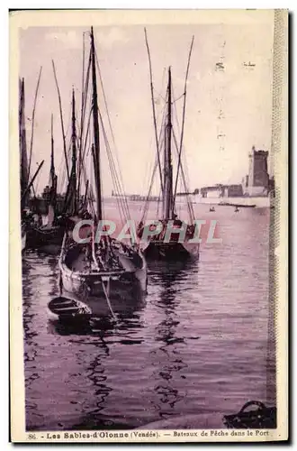 Ansichtskarte AK Les Sables d&#39Olonne Bateaux de peche dans le port