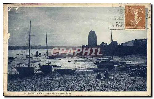 Cartes postales St Servan Effet de Contre Jour Bateaux