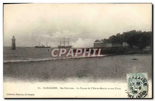 Ansichtskarte AK St Nazaire Ses Environs La Pointe de Ville es Martin et son phare Bateaux