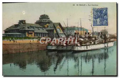 Cartes postales St Malo Le Casino Bateaux