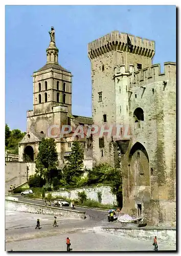 Cartes postales moderne Avignon Les Palais des Papes et la Cathedrale N D des Doms