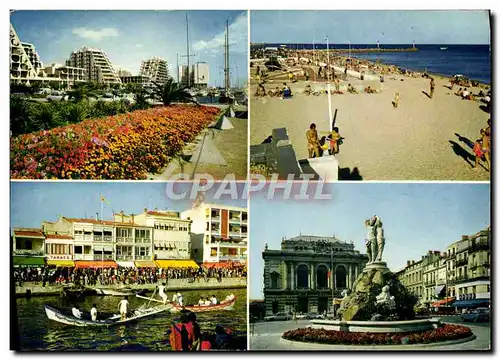 Cartes postales moderne Montpellier La Grande Motte La plage Les Joutes Le theatre