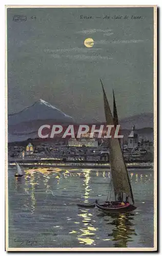 Cartes postales Evian Au clair de Lune Bateau