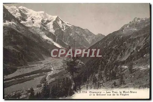 Cartes postales Chamonix Les Prax Le Mont Blance et le Brevent vus de la Flegere