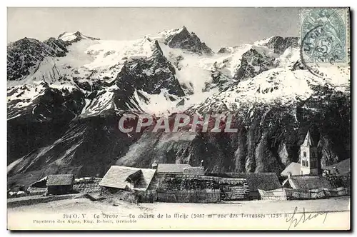 Cartes postales La Grave La chaine de la Meije vue des terrasses