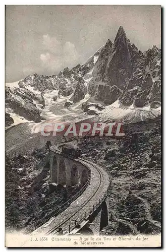 Cartes postales Chamonix Aiguille du Dru et Chemin de fer du Montenvers