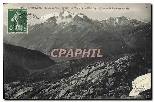 Cartes postales Tarentaise Le Mont Pourri et l'Aigille du Midi vue de la Redoute Ruinee