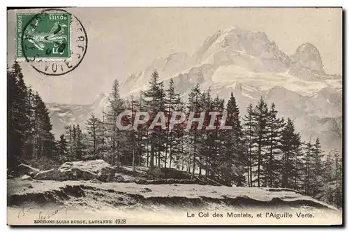 Cartes postales Le Col des Montes et l'Aiguille Verte