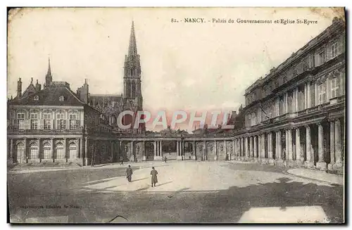 Cartes postales Nancy Palais du Gouvernement et Eglise St Epvre