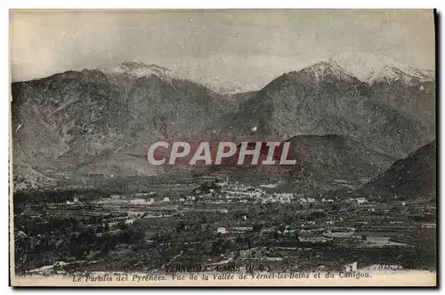 Cartes postales Vernet les Bains Vue de la vallee de Vernet les Bains et du Canigou