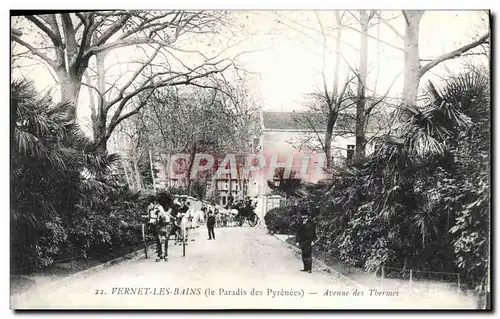 Cartes postales Vernet les Bains Avenue des Thermes Caleche Cheval