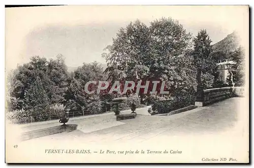 Cartes postales Vernet les Bains Le Parc vue prise de la Terrasse du Casino