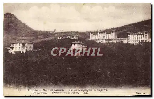 Cartes postales Hyeres Mont des Oiseaux Maison de repos pour les officiers Vue generale Etablissement et villas