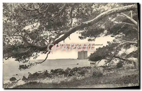 Cartes postales Cannes Ile St Honorat Pins et chateau fort