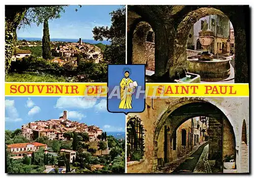 Moderne Karte Souvenir de Saint Paul