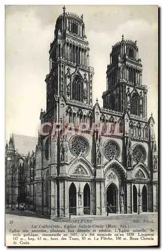 Cartes postales Orleans La Cathedrale Eglise Sainte Croix