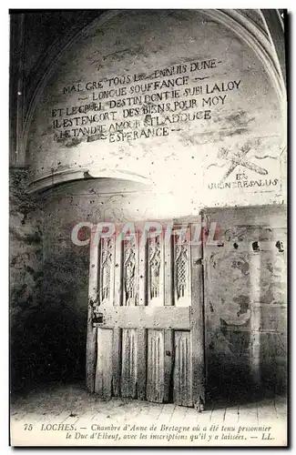 Cartes postales Loches Chambre d&#39Anne de Bretagne ou a ete tenu prisonnier le Duc d&#39Elbeuf