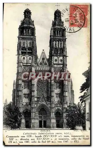 Cartes postales Tours Cathedrale Saint Gatien