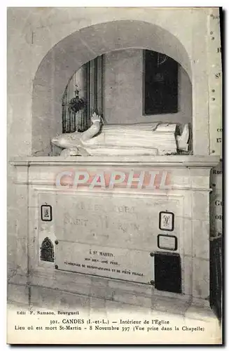 Cartes postales Candes Interieur de l&#39Eglise Lieu ou est mort St Martin