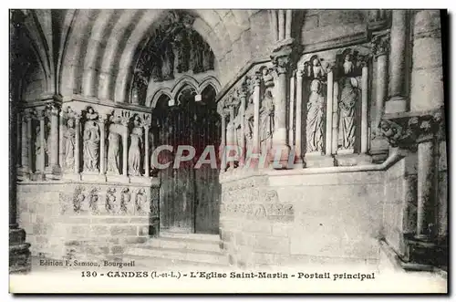 Ansichtskarte AK Candes L&#39Eglise Saint Martin Portail Principal