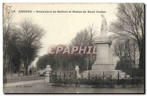 Ansichtskarte AK Amiens Boulevard De Belfort Et Statue De Rene Goblet