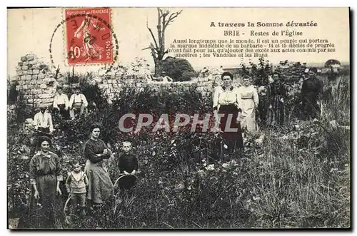 Cartes postales A Travers La Somme Devastee Brie Restes de l'eglise TOP