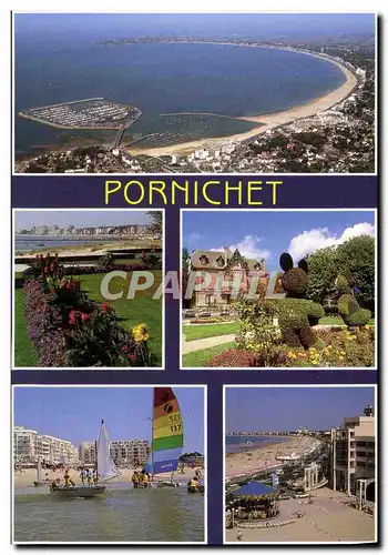 Cartes postales moderne Pornichet la plage le port et l&#39hotel de ville