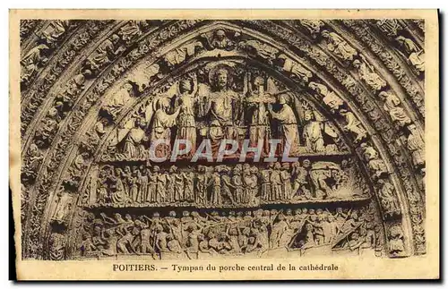 Cartes postales Poitiers Tympan Du Porche Central De La Cathedrale