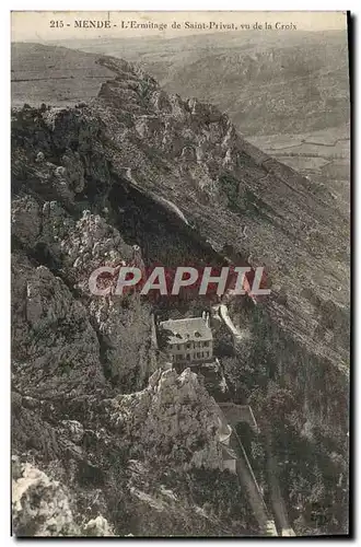 Cartes postales Mende L'Ermitage De Saint Privat Vu De Ia Croix