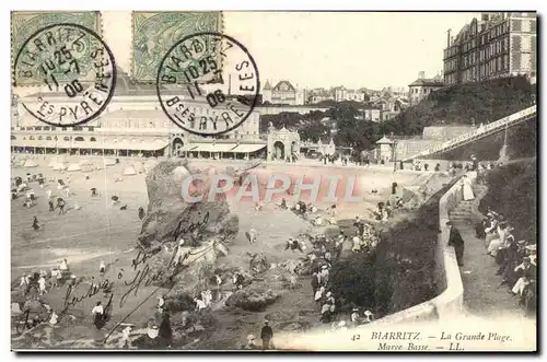 Cartes postales Biarritz La Grande Plage Maree basse