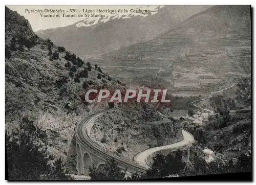 Cartes postales Ligne Electrique De La Cerdagne Le Viaduc Et Tunnel De St Martin