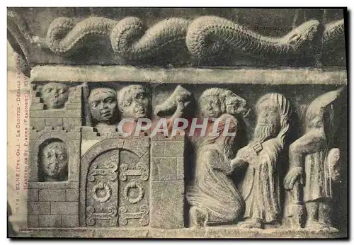 Cartes postales Elne Le Cloitre Details De chapiteaux Martyre de St Pierre Serpent